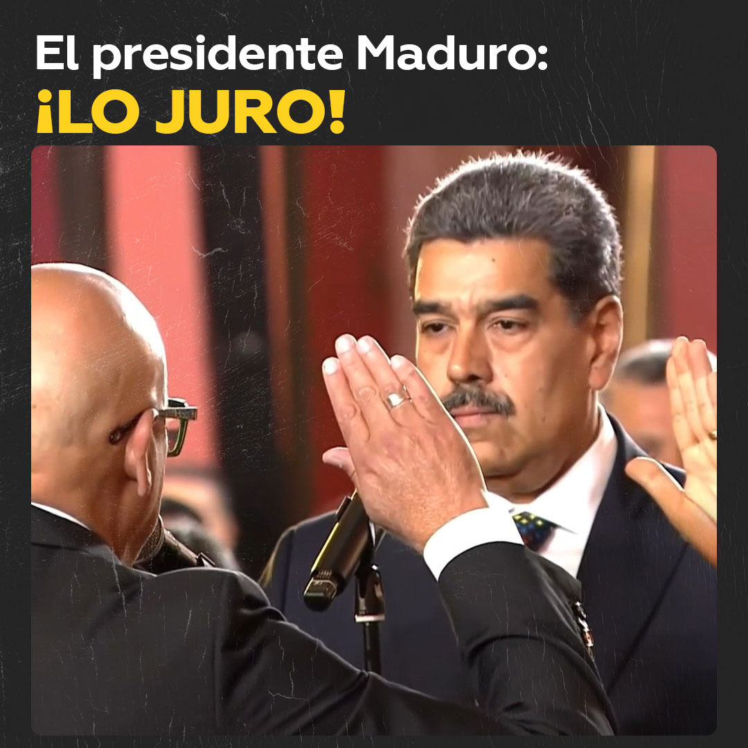 🇻🇪 Maduro asume oficialmente la presidencia del país Nicolás Maduro toma oficialmente posesión como presidente de Venezuela tras jurar lealtad sobre la Constitución del Estado.