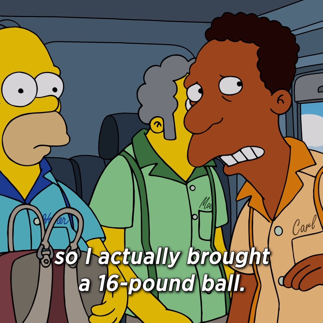 how many bowling balls do five guys need?! 🎳 watch #TheSimpsons season 36 now on Hulu!