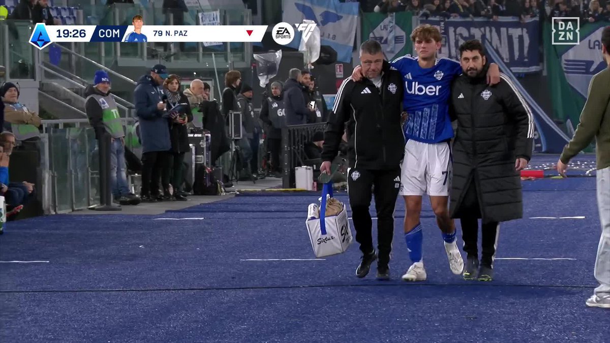 La entrada por la que Nico Paz se va lesionado con el Como 🤕 Y Assane Diao debuta sustituyéndolo #SerieAenDAZN 🇮🇹