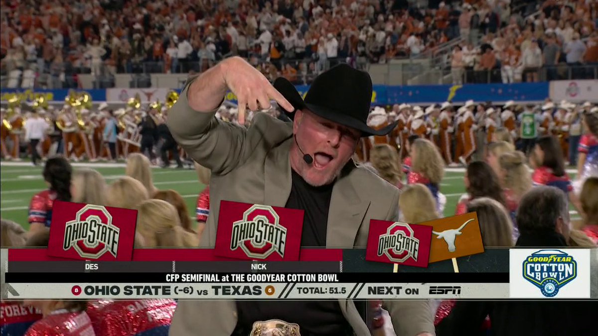 .Pat McAfee did the Horns down to pick Ohio State 😱