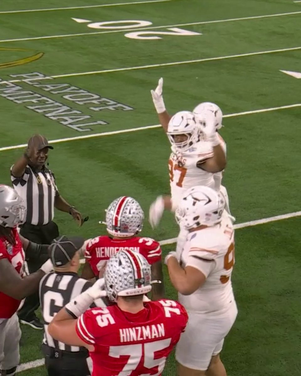 Ohio State's TreVeyon Henderson was called for unsportsmanlike conduct after this play.
