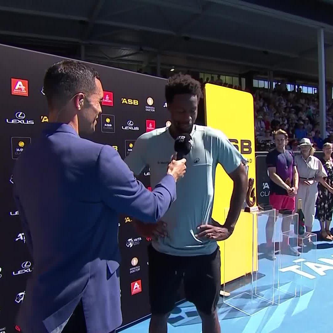 "I believe this year, it won't be the only final you will play." Kind words for first-time ATP finalist Zizou Bergs from Gael Monfils #ASBClassic25