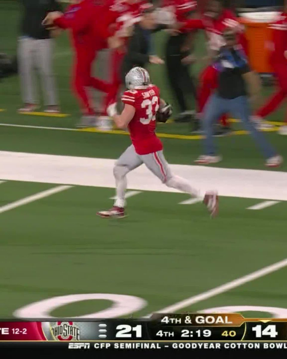 JACK SAWYER SCOOP-AND-SCORE 😱 Ohio State is one step closer to advancing to the national championship!