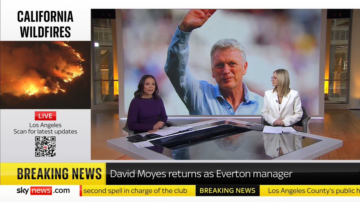 BREAKING: David Moyes has been appointed Everton manager for the second time following the departure of Sean Dyche Jacquie Beltrao reacts to the news on Sky News Breakfast ⬇️ 📺 Sky 501, Virgin 602, Freeview 233 and YouTube