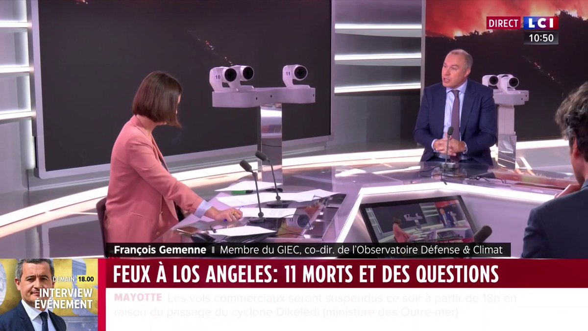 🔴 Incendies en Californie 🗣️ "On est très en retard en matière de politiques de préparation et d'adaptation" aux catastrophes climatiques. 👉 François Gemenne (François Gemenne), membre du GIEC, invité de Paola Puerari