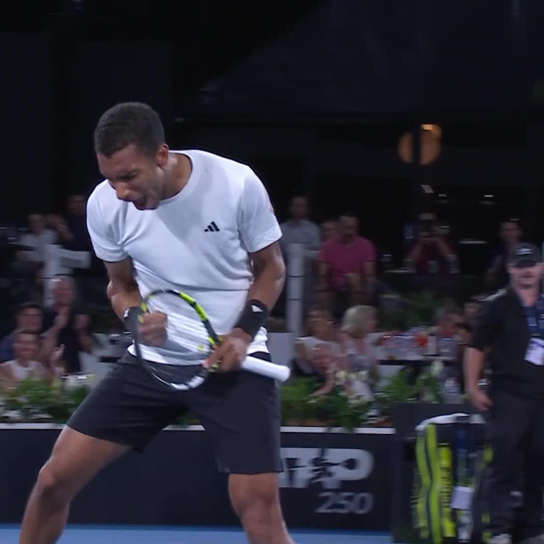 That winning feeling! 🏆 The moment Félix AugerAliassime secured a his first title since Basel 2023 #AdelaideInternational