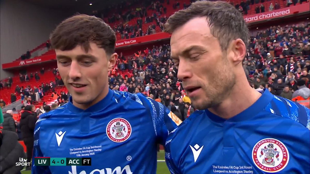 "Honestly, it was surreal." ❤️ Well played, Shaun Whalley and Josh Woods 👏👏👏 #ITVFootball | #FACup | Accrington Stanley | Gabriel Clarke