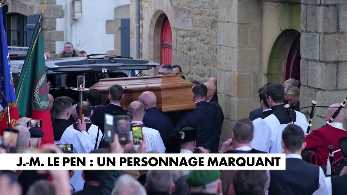 Le cercueil de Jean-Marie Le Pen sort de l'église Saint-Joseph en direct, dans #180minutesinfoWE