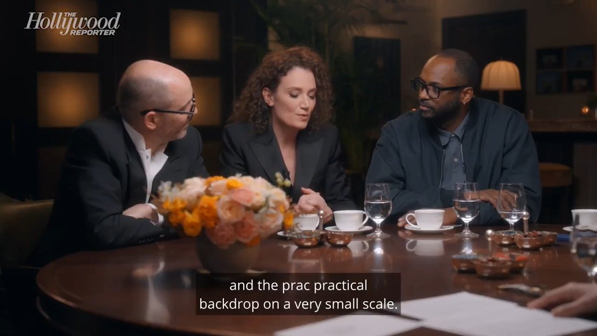 During #THRRoundtable for directors, Coralie Fargeat explains filming on a backdrop for #TheSubstance