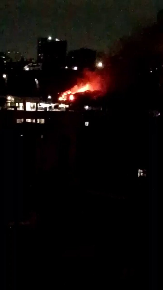 An apartment block is on fire in Zimmerman, Nairobi.