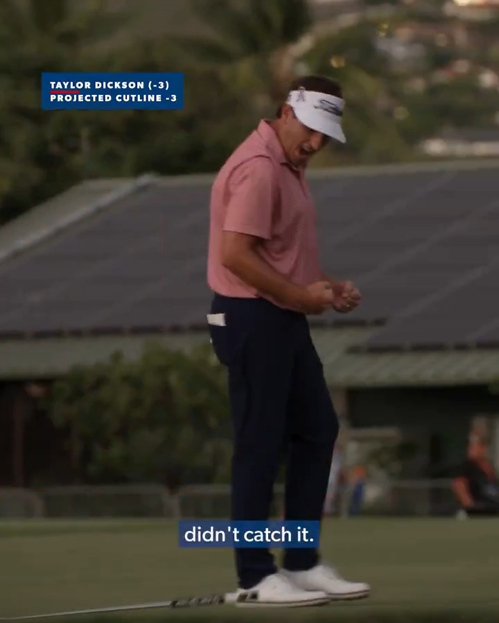 “It makes the week better.” ❤️ Taylor Dickson’s family watched on as he birdied his final two holes to make his first cut as a new TOUR member Sony Open in Hawaii.