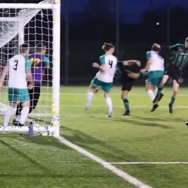 Conor McGregor landing a picture perfect body kick in a game of football