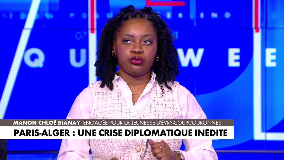 Manon Chloé Bianay, engagée pour la jeunesse d’Evry-Courcouronnes, s’exprime sur une crise diplomatique entre Paris et Alger : «Je prône pour une diplomatie de la France qui retrouve l’aura qu’elle avait avant»
