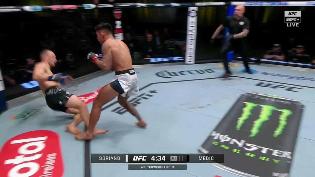 The right hand from Punahele Soriano laid him out 😳 #UFCVegas101
