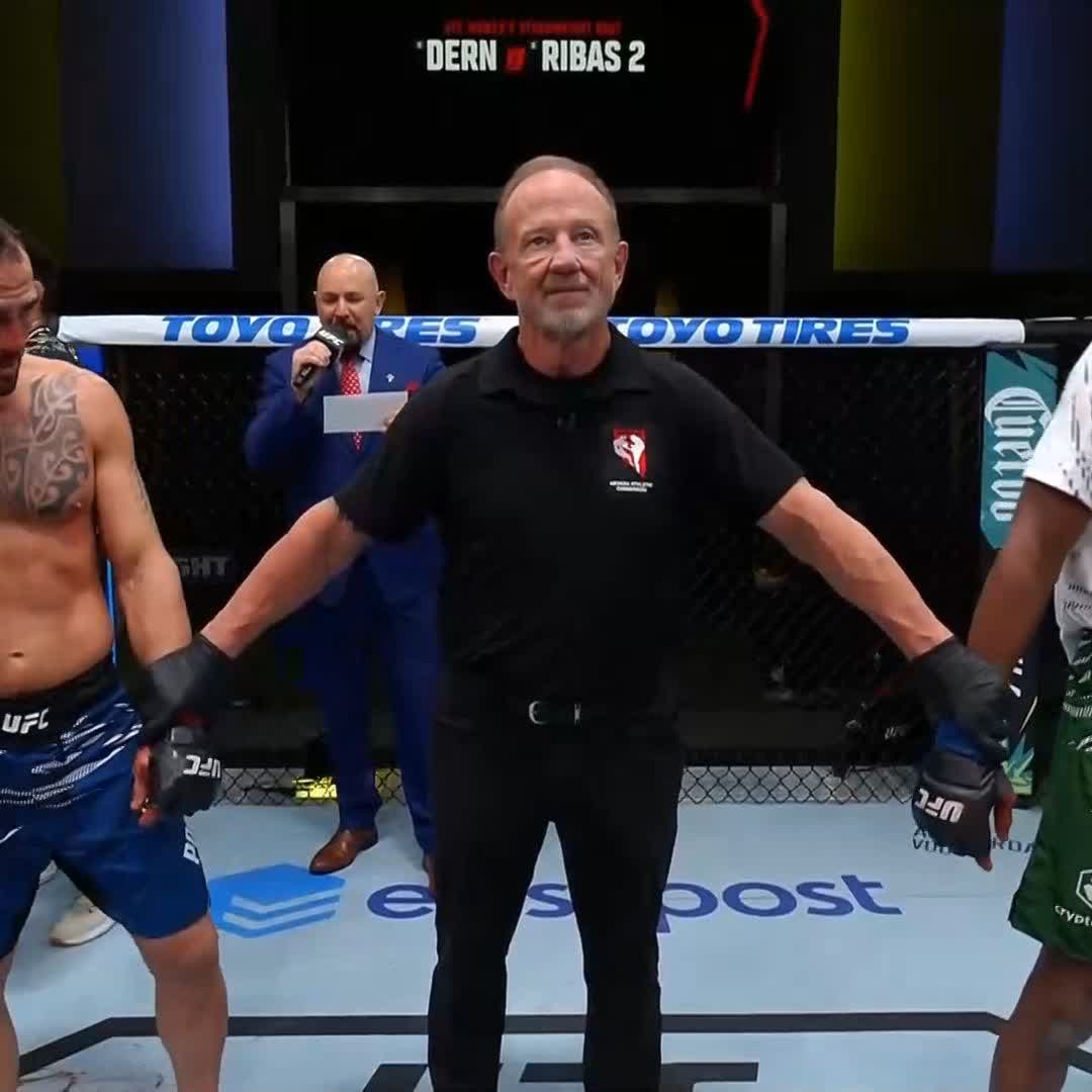🏆 Oficial! Santiago Ponzinibbio gana por TKO en #UFCVegas101.