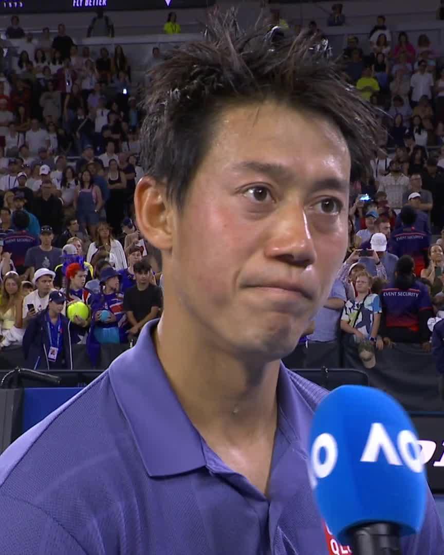 A 37th five setter in his career, a 29th win, Kei Nishikori was full of praise for the JCA crowd and vows he has more in the tank! #AO2025