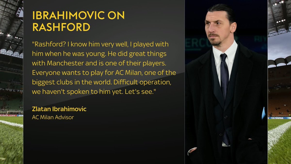 "Everyone wants to play for AC Milan ... Let's see" 👀 Zlatan Ibrahimović on the possibility of Marcus Rashford joining AC Milan 🌎