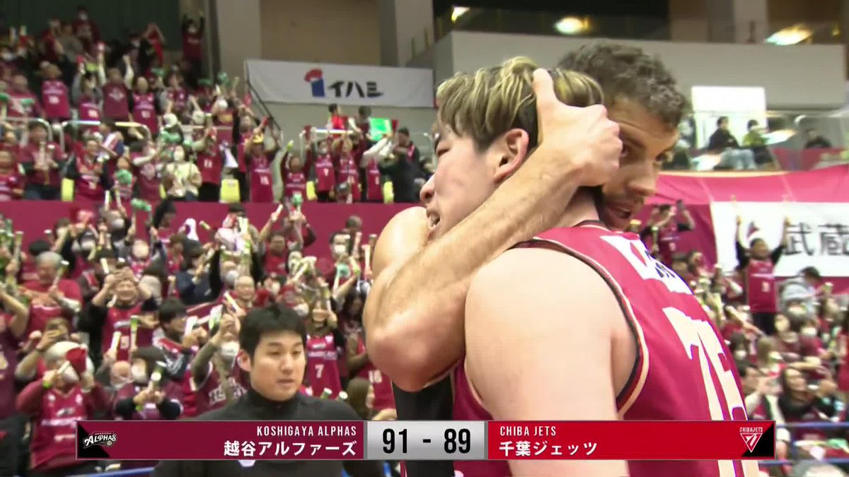 涙のジャイアントキリング。 B1初挑戦の越谷が千葉Jに初勝利!!! 劇的な逆転シュートを決めた井上宗一郎も感極まる。 井上 宗一郎 Soichiro Inoue 越谷アルファーズ #Bリーグ #りそなグループ