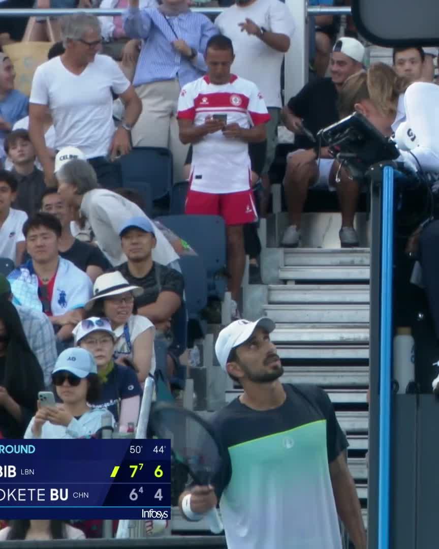 The first Lebanese to win a Grand Slam set becomes the first to win two! Better, he breaks to do it! Hady Habib leads Bu 7-6(4) 6-4 Wide World of Sports • ESPN • @eurosport • WOWOWテニス • #AusOpen • #AO2025
