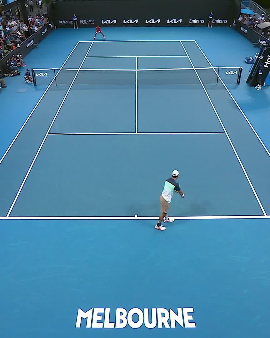 On the biggest stage of his life Hady Habib is playing the best tennis of his life! He leads Bu 7-6(4) 6-4 4-1 Wide World of Sports • ESPN • @eurosport • WOWOWテニス • #AusOpen • #AO2025