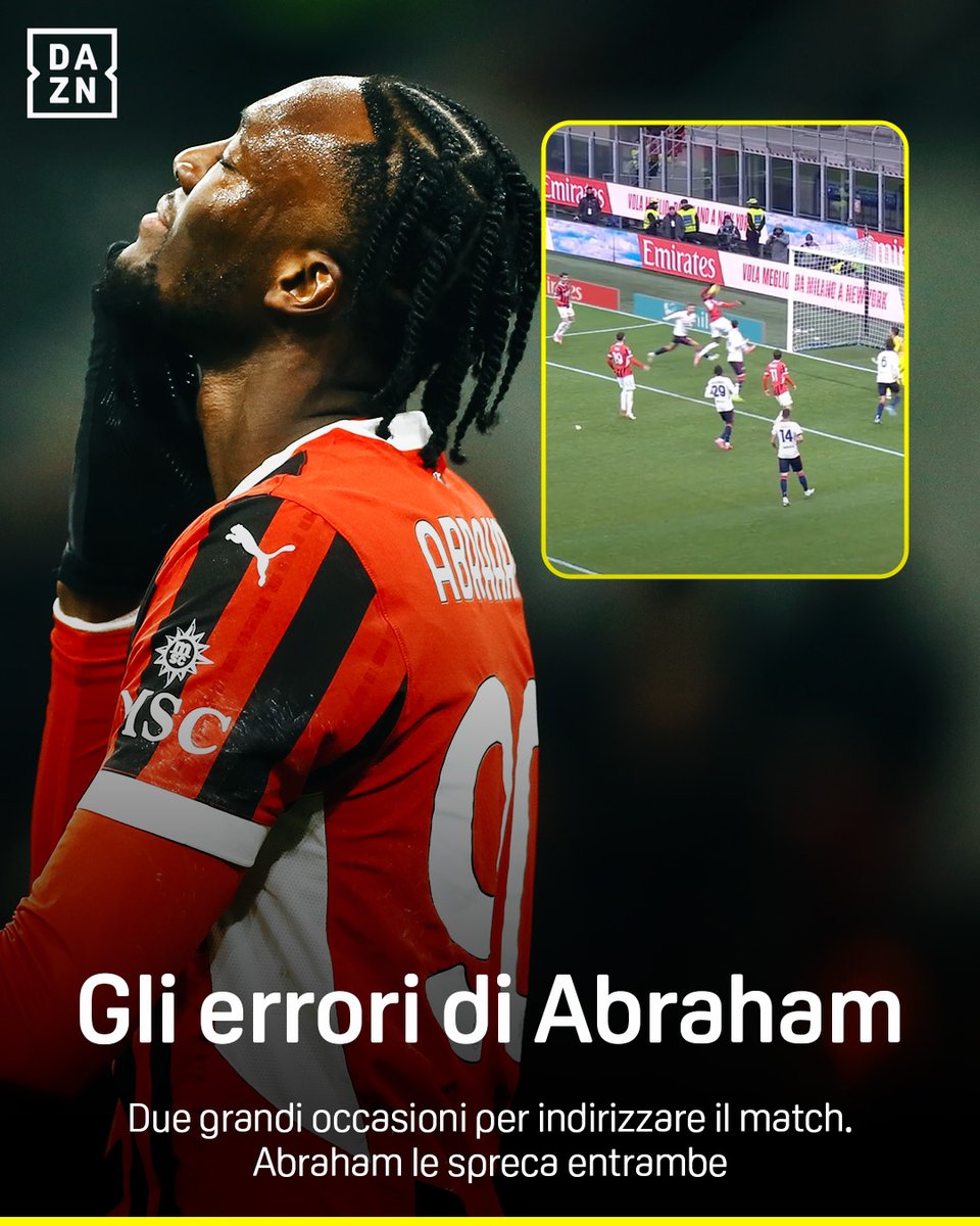 Due errori pesanti per #Abraham ❌ #Milan #DAZN #MilanCagliari #SerieAEnilive