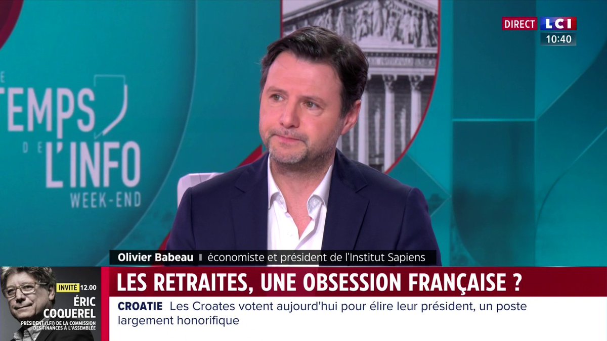๐ด Rรฉforme des retraites ๐ฃ๏ธ "Il y a eu 2 grandes dรฉcisions catastrophiques pour la France : le passage des 65 ans aux 60 ans de Mitterrand et les 35 heures." ๐ Olivier Babeau (Olivier Babeau), รฉconomiste, invitรฉ de Paola Puerari
