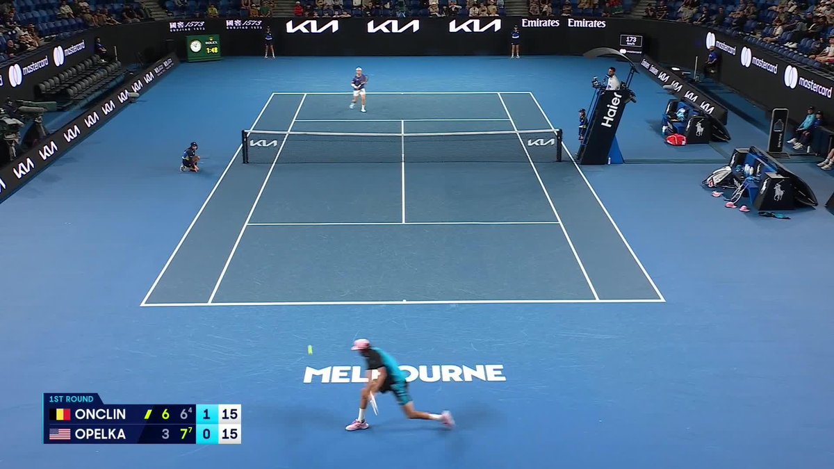He's 6 foot 11 and doing this... That is absurd, Reilly Opelka ✨ Wide World of Sports • ESPN • @eurosport • WOWOWテニス • #AusOpen • #AO2025