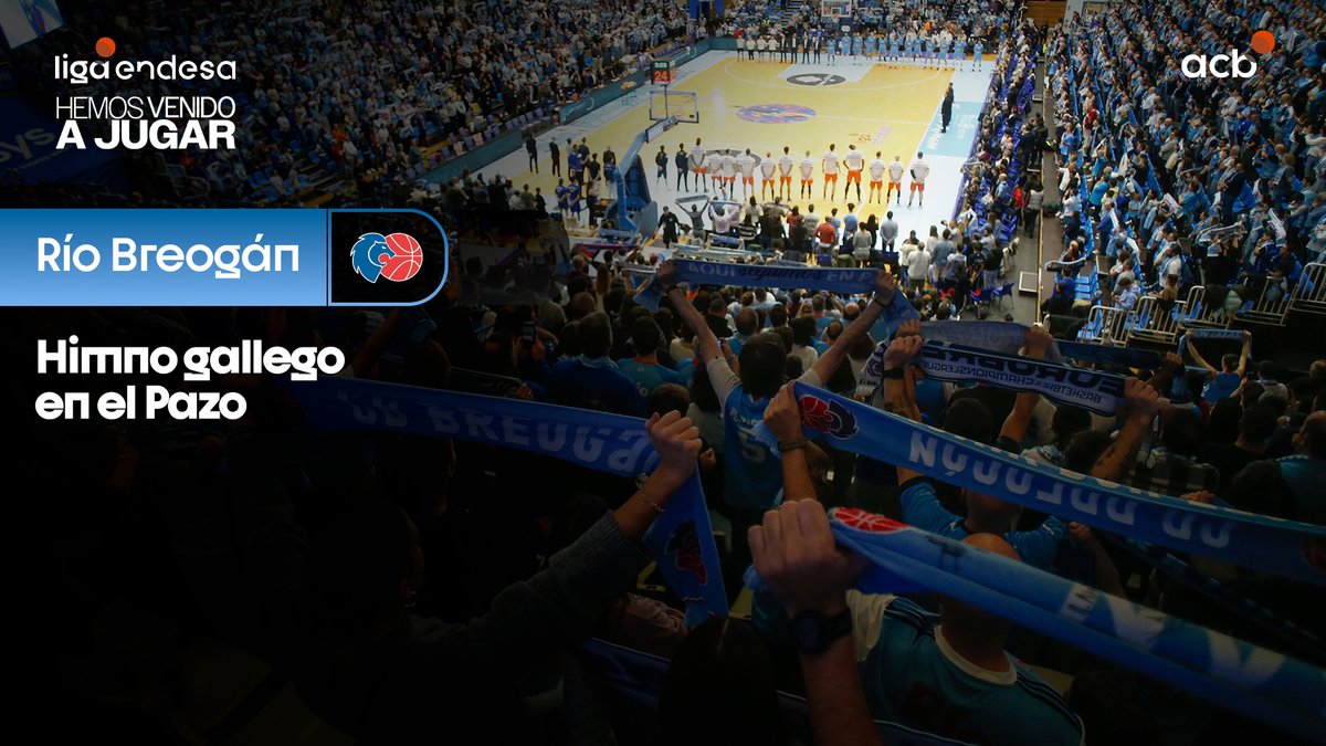 👏 𝙋𝙄𝙀𝙇 𝘿𝙀 𝙂𝘼𝙇𝙇𝙄𝙉𝘼 ¡Así suena el himno de Galicia en el Pazo en los instantes previos al derbi gallego de la #LigaEndesa entre Río Río Breogán y Leyma Leyma Basquet Coruña 🍊! 📺 Movistar Plus | #ConectaConTuPasion