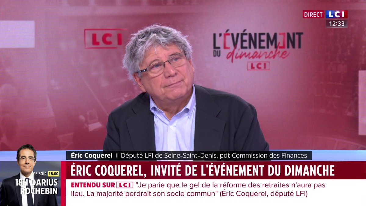 🔴 Motion de censure 🗣️ "On va déposer une motion de censure le 16 janvier. Je pense que tout le NFP la votera." 👉 Eric Coquerel (Eric Coquerel), député LFI, invité de Marie Chantrait