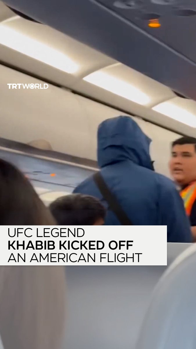 UFC legend Khabib Nurmagomedov was kicked off an American flight by a flight attendant after a disagreement over emergency protocol. Khabib refused to change his seat as ordered and was escorted off the plane