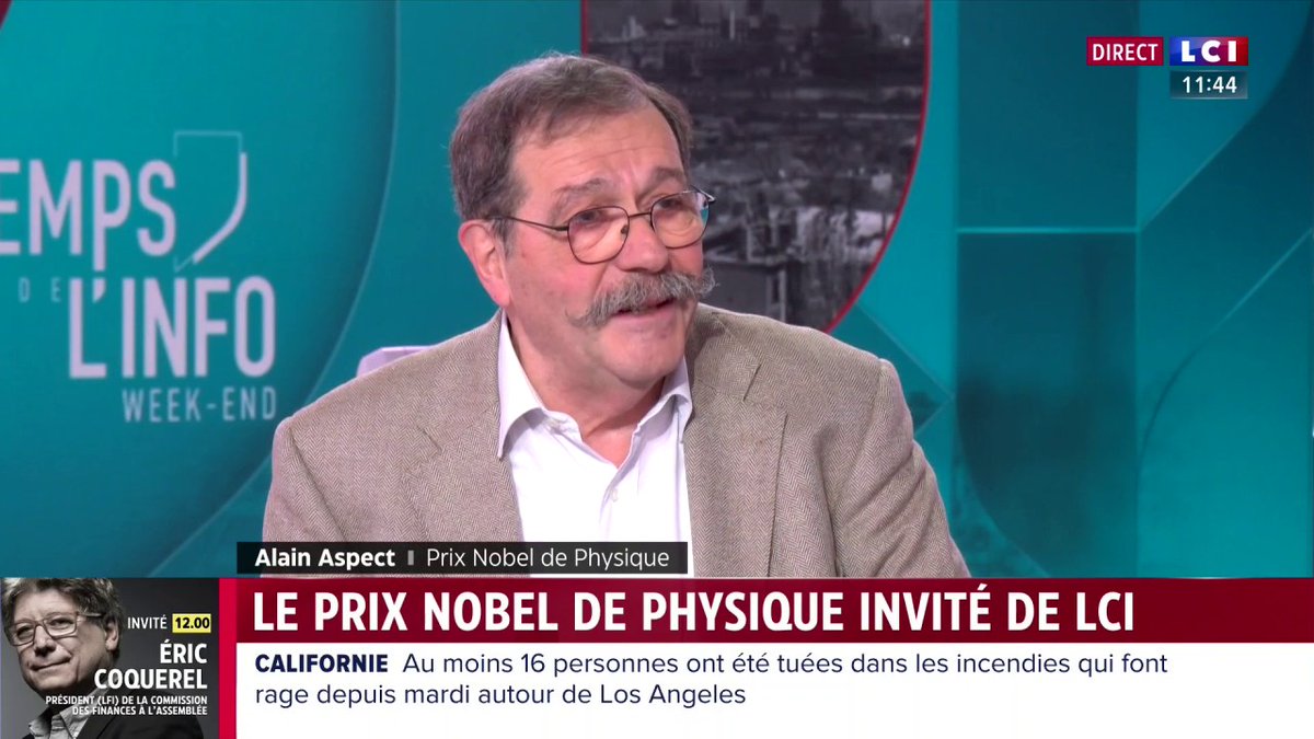 🔴 Le prix Nobel de physique sur LCI 🗣️ "Ce qui a permis à la recherche française de ne pas s'effondrer c'est l'Europe. La plupart des politiques français ne prennent pas assez au sérieux l'importance de soutenir la recherche." 👉 Alain Aspect, invité de Paola Puerari