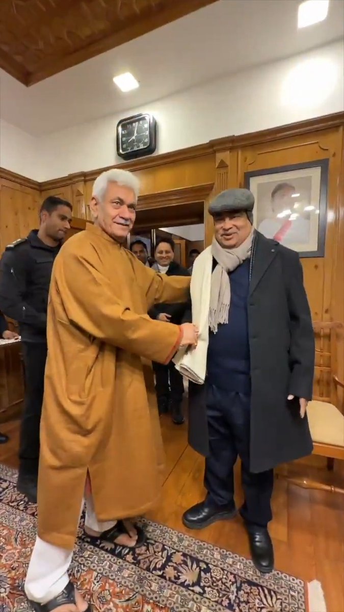 📍 Srinagar Met with the Lieutenant Governor of Jammu and Kashmir, Shri Manoj Sinha Ji, in Srinagar today.