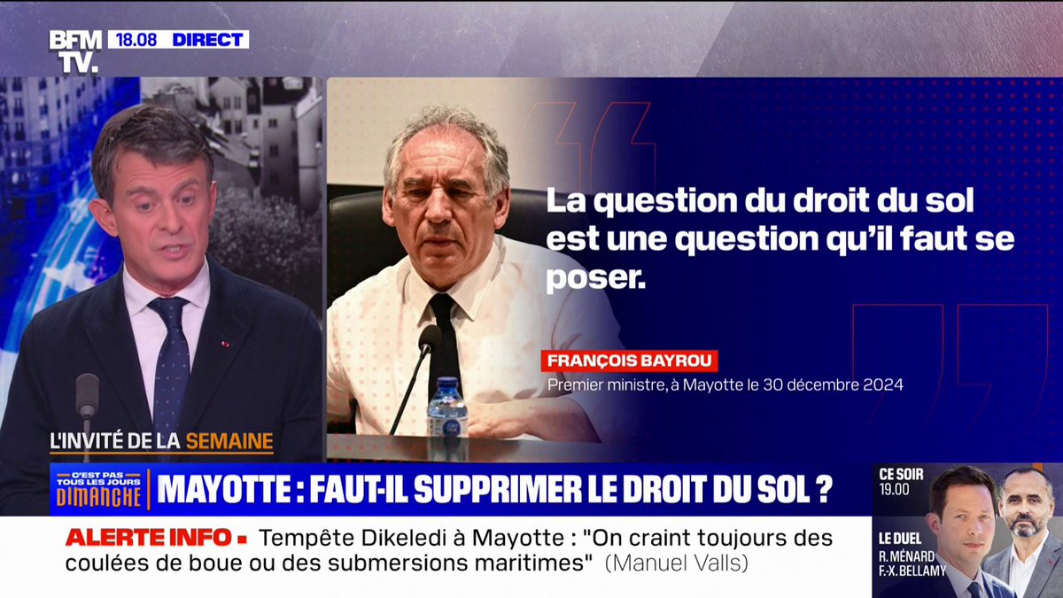 Manuel Valls souhaite "restreindre l'accès au droit du sol" à Mayotte