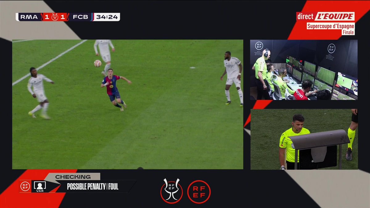 ⚽️ Énorme faute de Camavinga sur Gavi dans la surface ! Lewandowski ne tremble pas et transforme le penalty. Le Barça prend l’avantage : 2-1 ! Suivez le match en direct dans votre espace TV > #lequipeFOOT