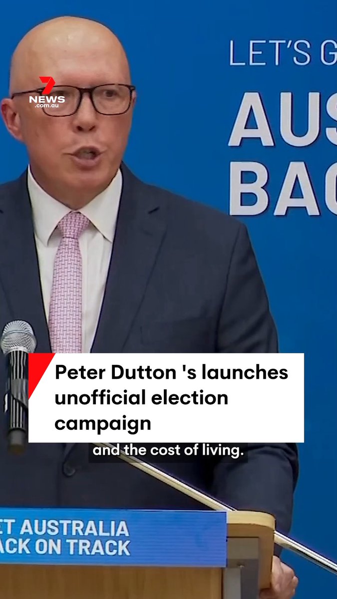 Peter Dutton has launched his unofficial election campaign with a new slogan: “Let’s get Australia back on track” Who will you be voting for this election? #auspol #australia #australianpolitics #peterdutton #anthonyalbanese #news #7NEWS