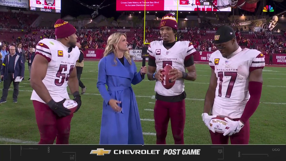 Jayden Daniels, Bobby Wagner and Terry McLaurin reflect on Washington’s first playoff win in 20 years with Melissa Stark.