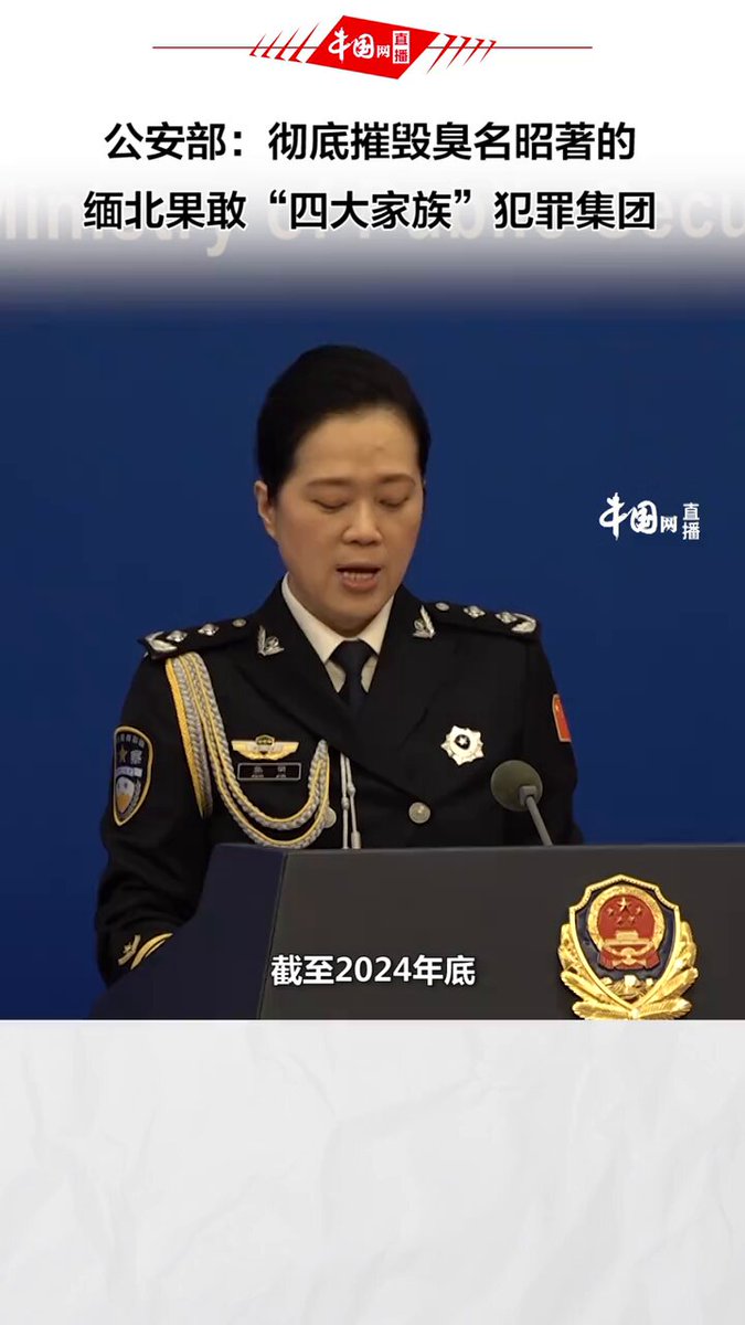 1月10日 公安部发言人称：截至2024年底，临近我边境的缅北地区规模化电诈园区已被全部铲除。