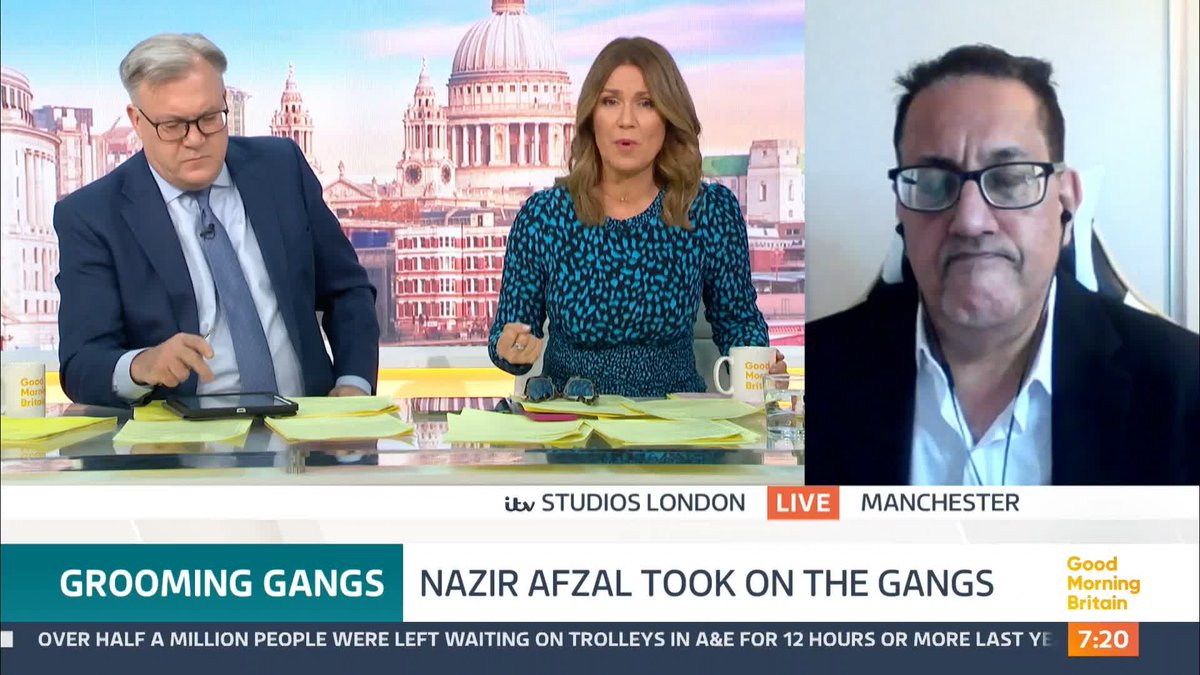 Nazir Afzal: "It's really dangerous simply focusing on the brown guys... b/c you're telling victims to be aware of the brown guy, when you're 30 times more likely to be abused by a white man than a brown man, & that's dangerous..." #GMB