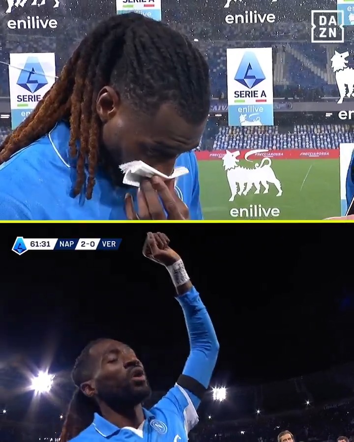 Anguissa, come non l’avete mai visto 😢 Lacrime e vittoria dedicata al piccolo Daniele 🤍 “Abbiamo vinto per lui” 🎤 #Anguissa #Napoli #DAZN