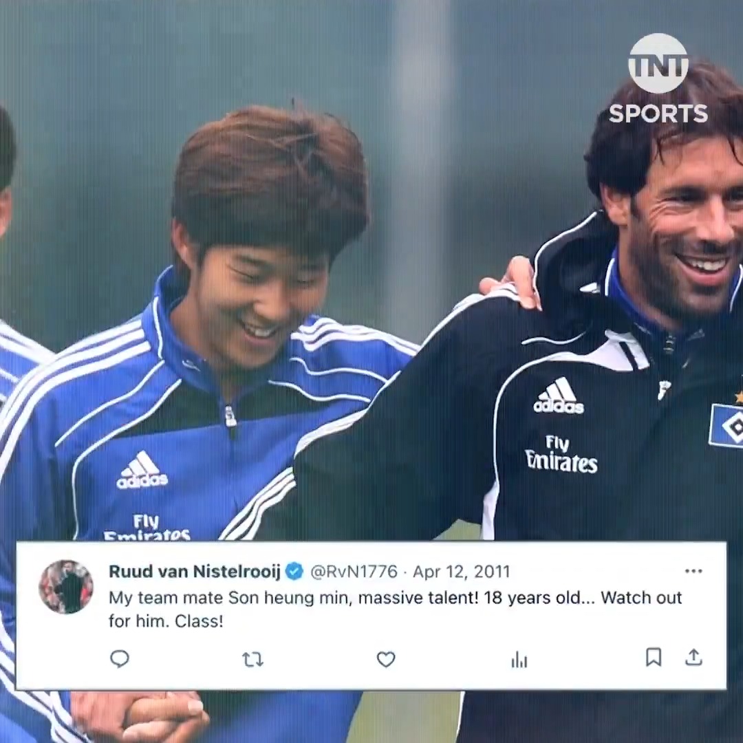 "I started crying because it was so meaningful." ❤️ Son Heung-min reminisces how Ruud van Nistelrooy took him under his wing as a young striker at Hamburg 👊
