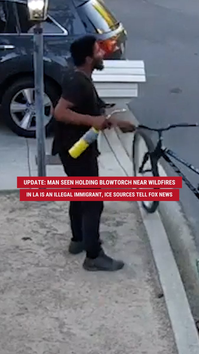 WATCH: ICE sources confirm to FOX News Digital the man detained by police, seen in this video with a blowtorch in LA as wildfires rage, is an illegal immigrant. The suspect, a Mexican national, is not currently facing any arson charges after being stopped by concerned citizens.