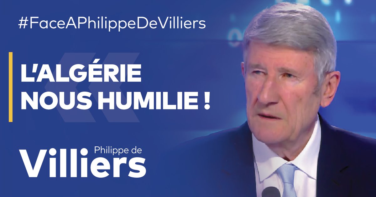 🎙️Le retour sur notre sol de l’influenceur algérien est une humiliation sans nom qu'Emmanuel #Macron accepte ! On a l'impression de passer de l'Algérie française à la France algérienne. Il faut dire à l'#Algérie : "Libérez Boualem Sansal, ou la France prendra des mesures de rétorsion : saisie des biens mal acquis par des personnalités algériennes sur notre territoire et annulation des passeports accordés à la nomenklatura algérienne pour se faire soigner en France !" Et là, les choses changeront ! 🔴Voir l'émission complète : 🤳Rejoignez-moi sur les différents réseaux sociaux : #FaceAPhilippeDeVilliers #FADV #CNews