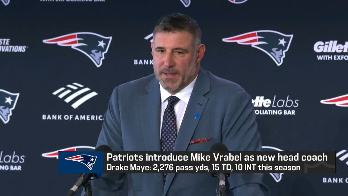 Mike Vrabel is ready to get to work with New England Patriots QB Drake Maye.