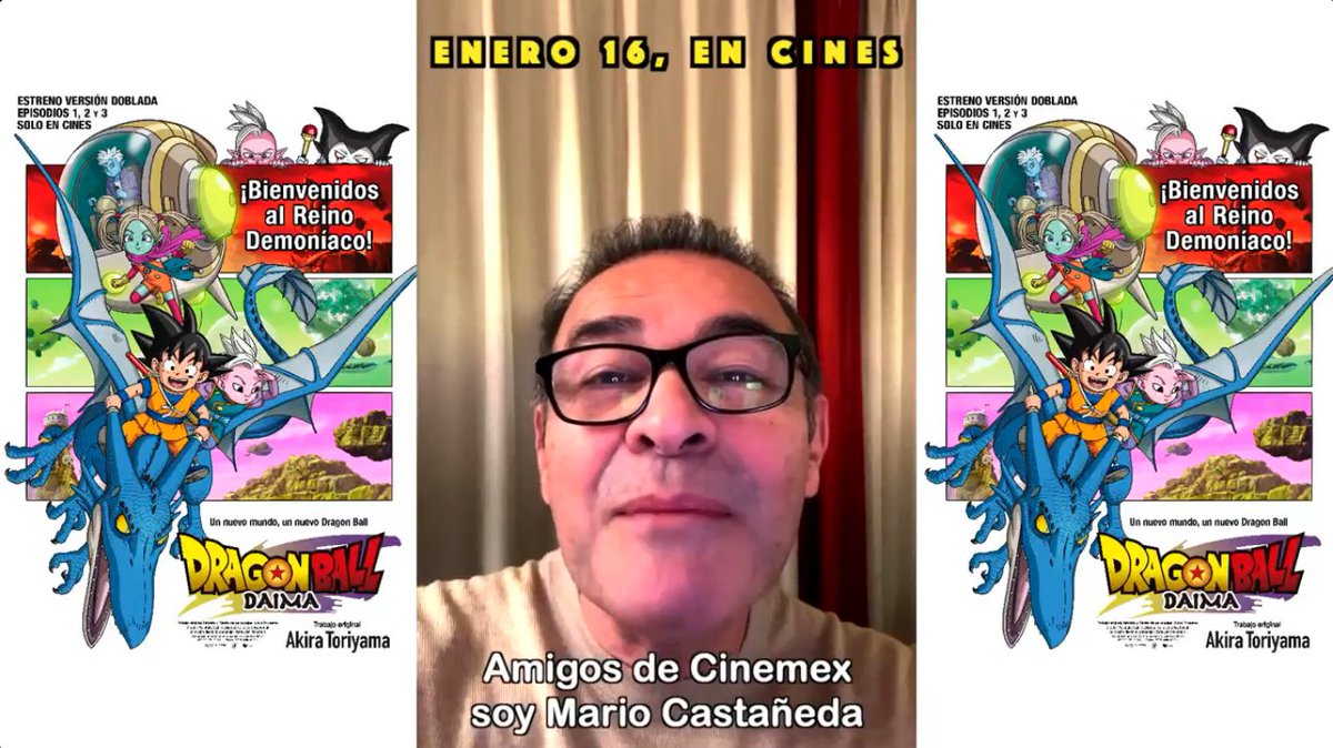 ¡Levanten sus manos y denle toda su energía porque Son Goku les tiene un mensaje! #DragonBallDaima llega este 16 de enero a las salas de Cinemex con el doblaje original para latinoamérica, obvio con Mario Castañeda 🐉🧡 Compra tus boletos: