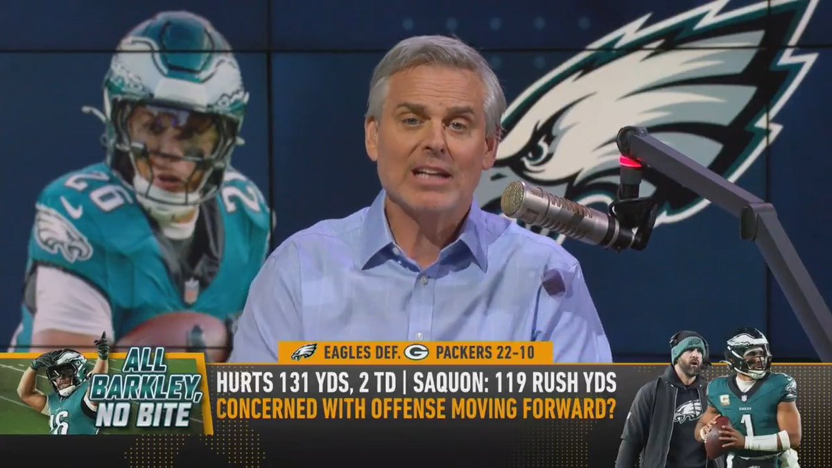 "Philadelphia, if they win the Super Bowl, will do the unthinkable twice. A coach we're not sure of and a QB nobody really loves." — Colin Cowherd was not impressed by Eagles' win over Green Bay