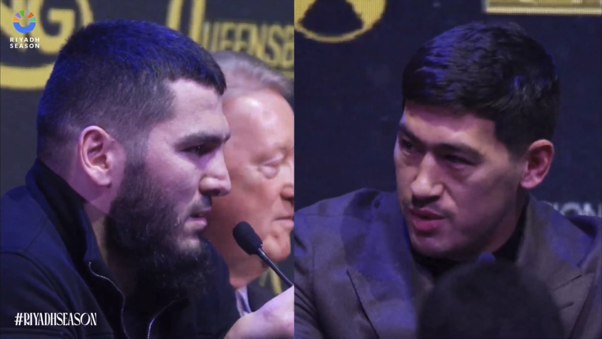 Artur Beterbiev suggests Dmitry Bivol may have been "lucky" to avoid a KO in their first fight and Bivol responds: "Luck will come to people who work a lot." [🎥 Queensberry Promotions]