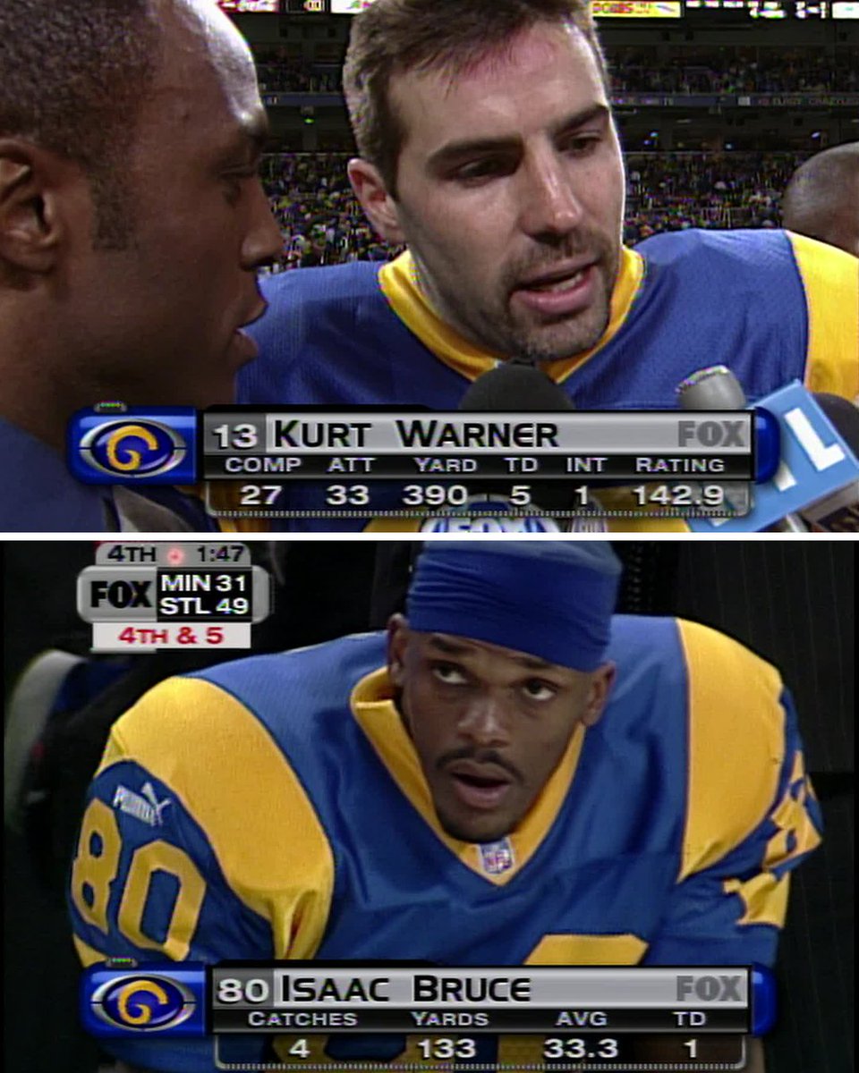 The Greatest Show on Turf was clicking when these teams met in the #NFLPlayoffs 25 years ago ⚡️ 📺: #MINvsLAR – 8pm ET on ESPN/ABC 📱: Stream on #NFLPlus and ESPN+