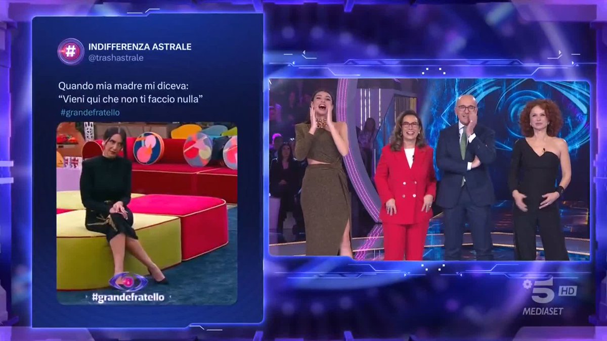 Grazie per aver seguito con noi questa puntata di #GrandeFratello su #Canale5: prossimo appuntamento? Giovedì! ❤️ Nel frattempo su Mediaset Extra, Mediaset Infinity, sul nostro sito e su tutti i social potrete continuare a vivere la Casa! Buonanotte! ✨