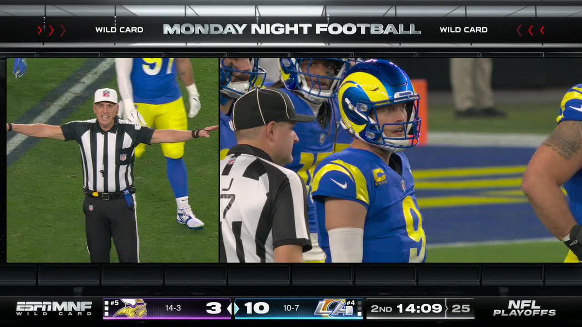 This was ruled an incomplete pass as Matthew Stafford flicked the ball forward toward Puka Nacua. #MINvsLAR | ABC, ESPN, ESPN+