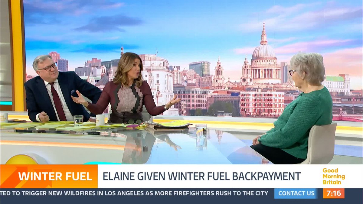 'There's thousands out there that are struggling.' Elaine Yates appeared on the show yesterday to explain how she has been struggling without the Winter Fuel allowance. She says that the DWP contacted her after the show to say she was entitled to Pension Credit.